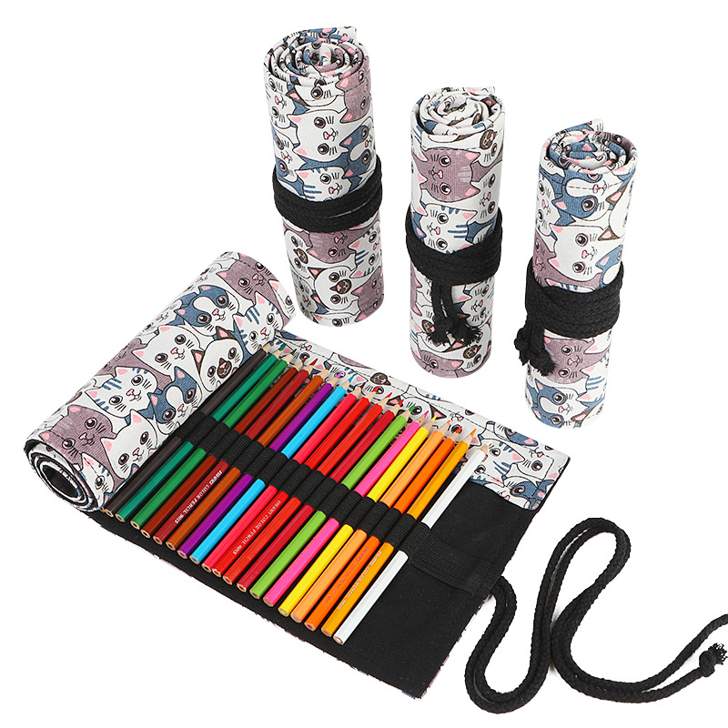 Pen Pouch Roll - 72 Slots School Pencil Case Roll
