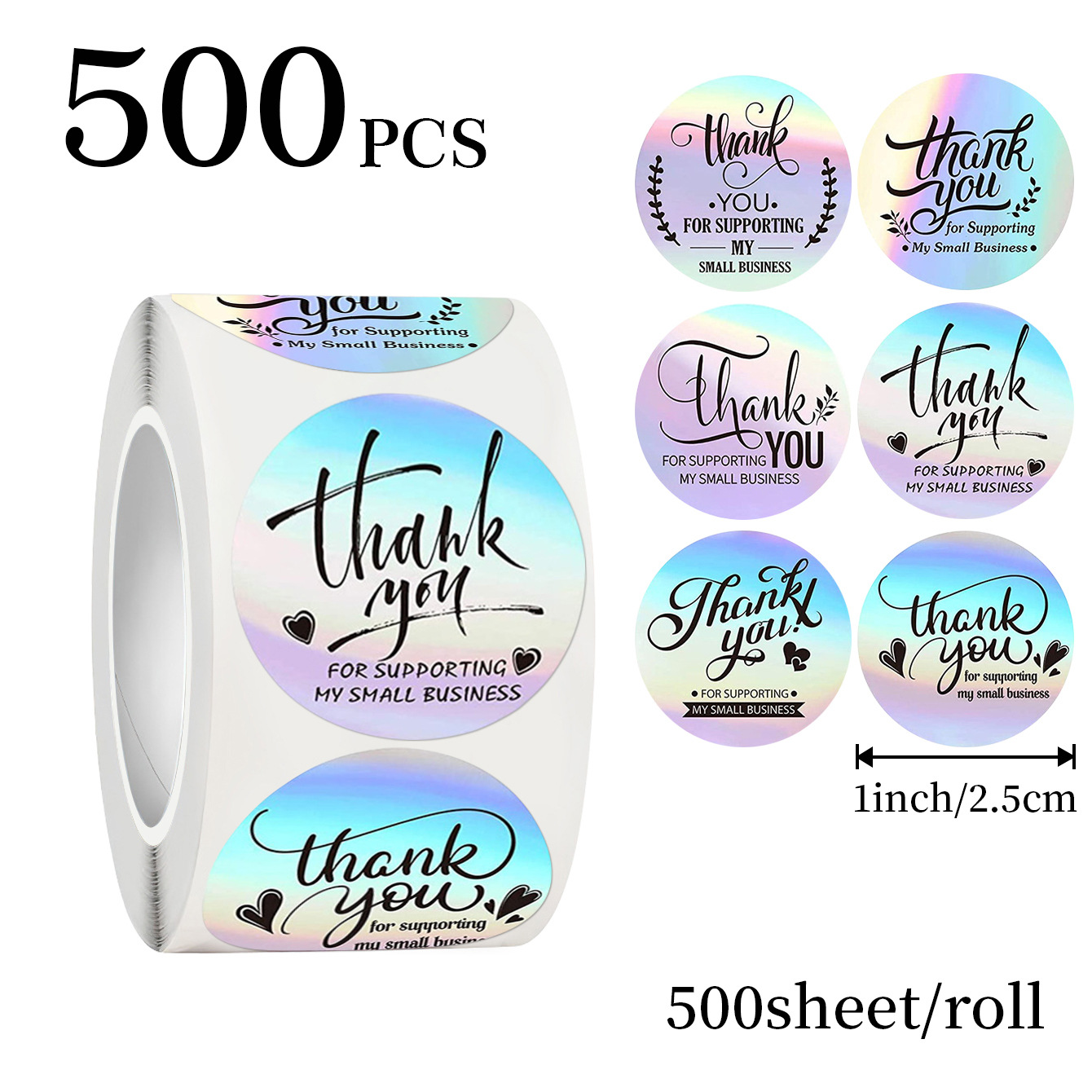 JCAC 500pcs/roll 1 Inch Hologr - đánh giá và giá Sticker Label Roll