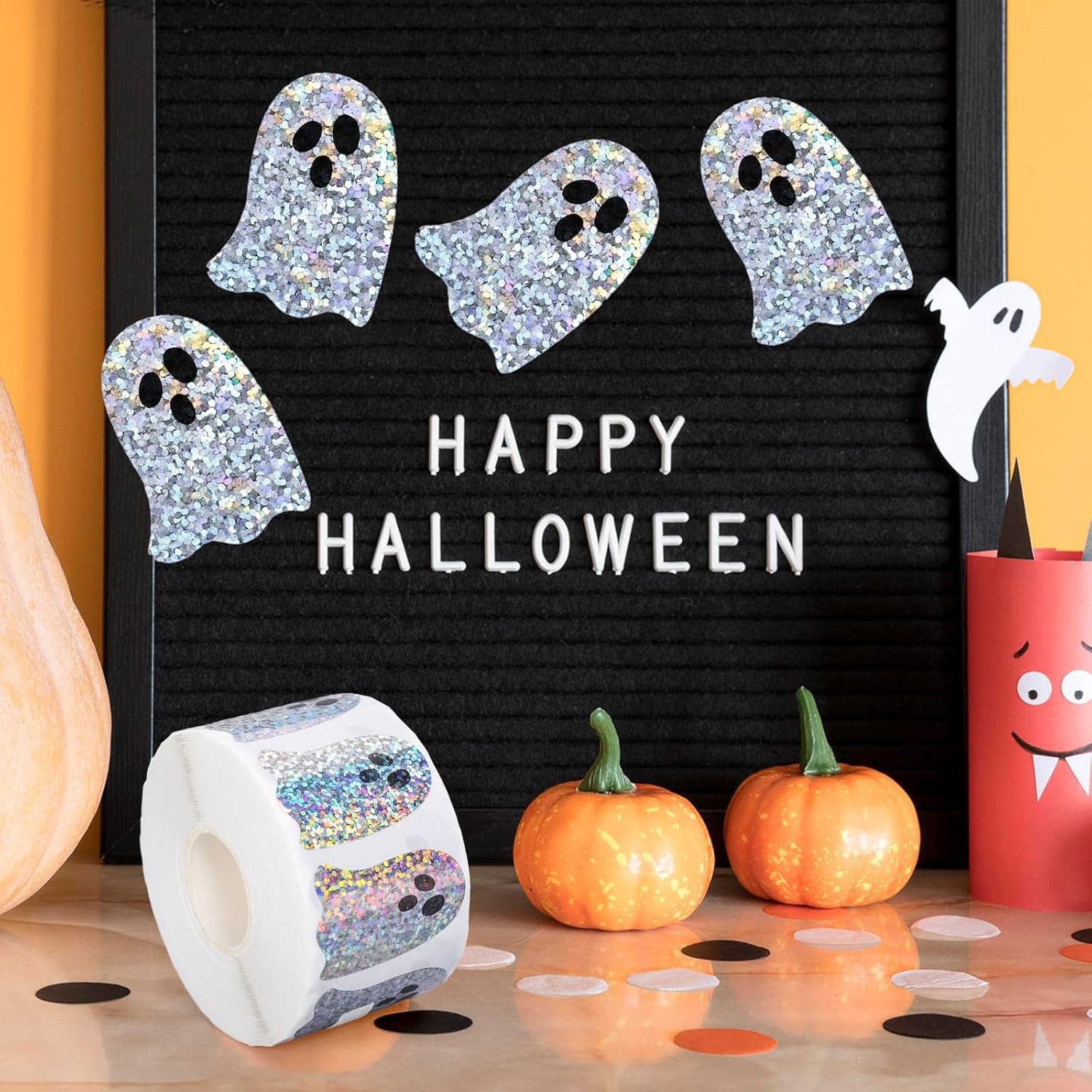 Ghost-Shaped DIY Waterproof St - đánh giá và giá Sticker Label Roll